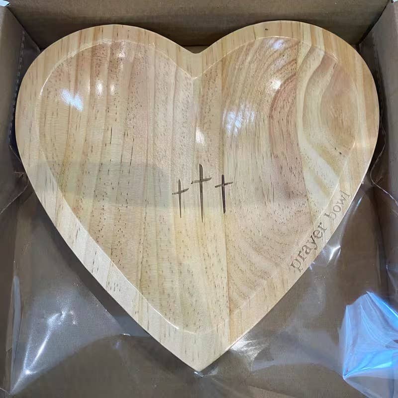 Wooden Prayer Bowl and Prayer Card Set