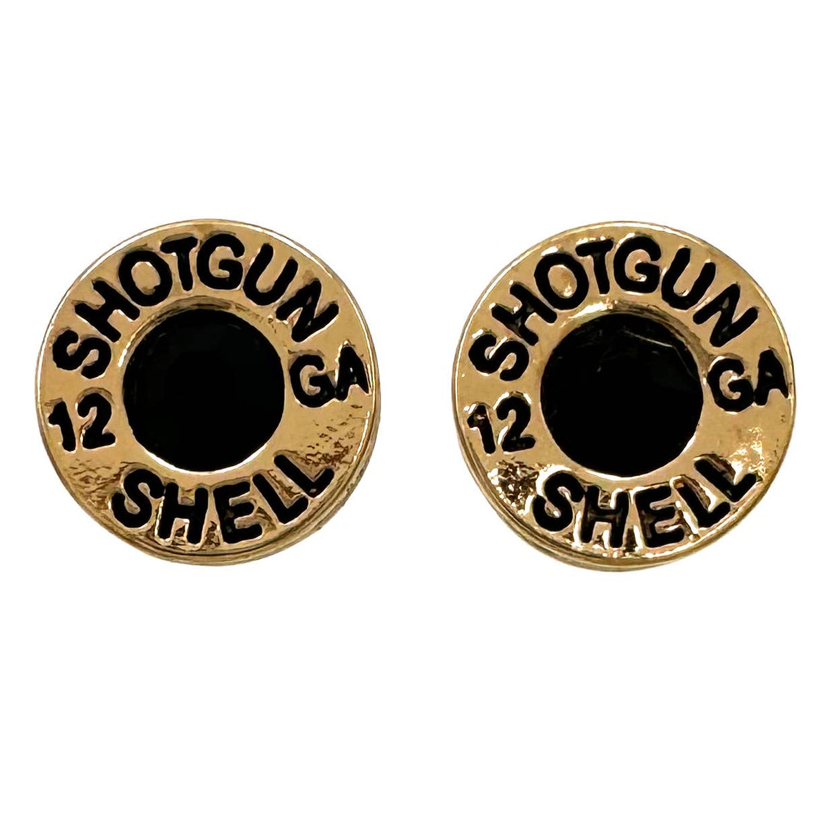 Bullet Shell Rhinestone Western Earring: Gold