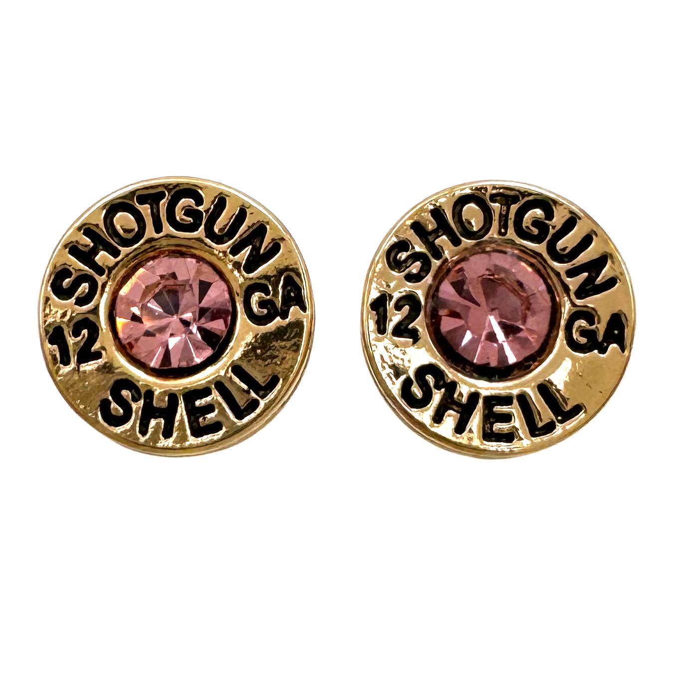 Bullet Shell Rhinestone Western Earring: Copper