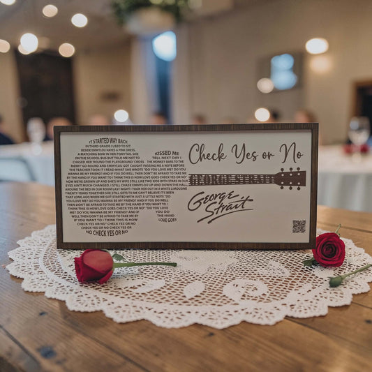 Check Yes or No Country lyrical wall art - Handmade in USA