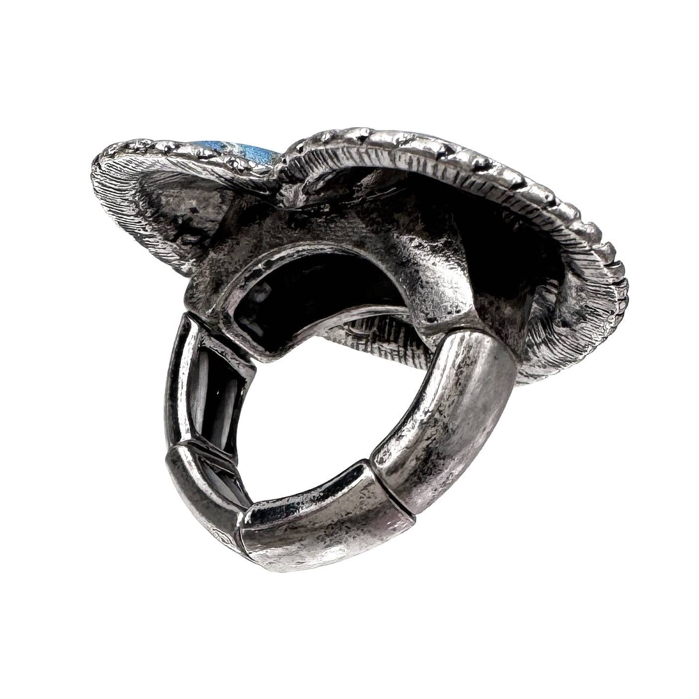 Polished Color Stone Heart Ring: Pink