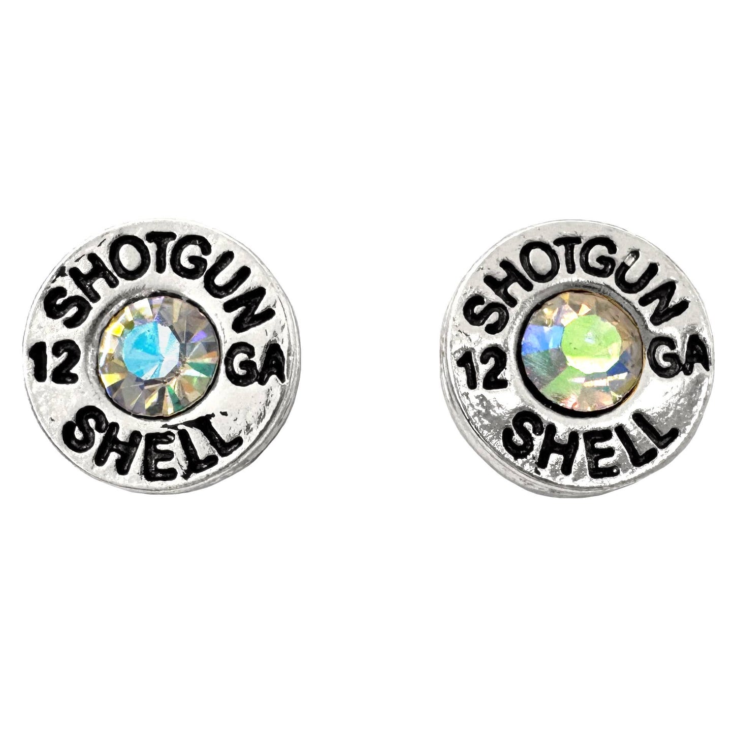 Bullet Shell Rhinestone Western Earring: Gold