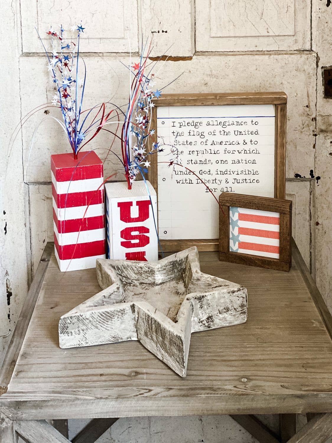 Star Dough Bowl, White Handmade, Farmhouse Décor