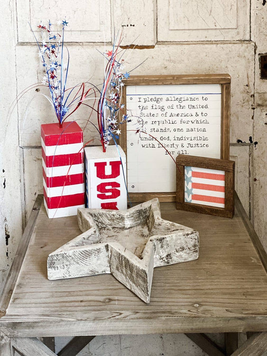 Star Dough Bowl, White Handmade, Farmhouse Décor