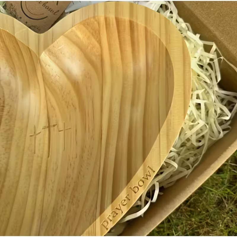 Wooden Prayer Bowl and Prayer Card Set