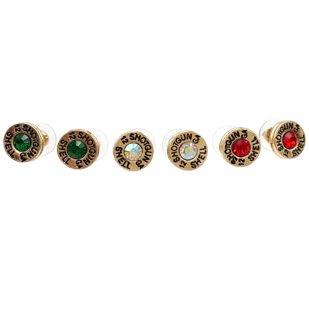 Bullet Shell Rhinestone Western Earring: Copper