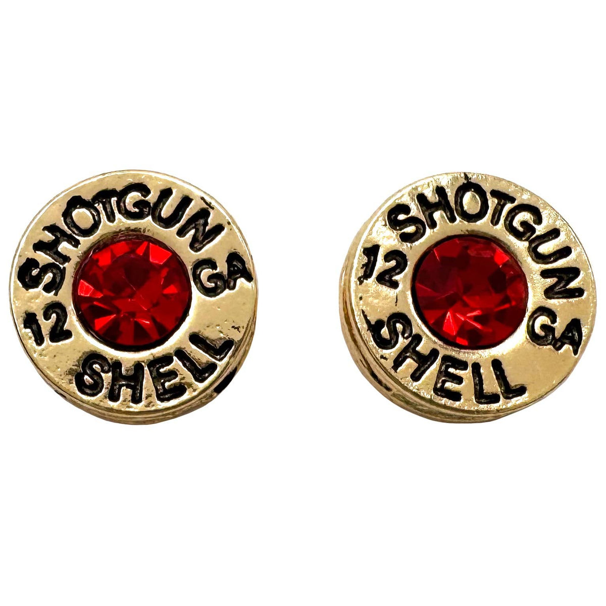 Bullet Shell Rhinestone Western Earring: Gold